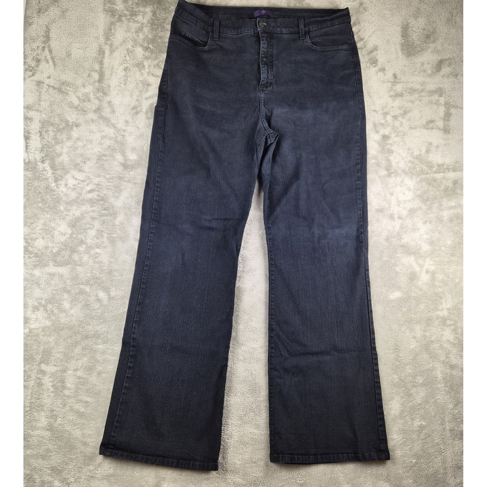 NYDJ Jeans Womens 18W Black Denim Straight Leg Lift Tuck Stretch Plus Size